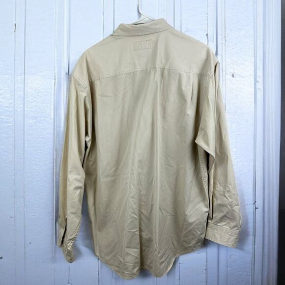 Vintage Eddie Bauer Men’s Medium Legend Khaki Button-up Shirt Medium Weight - Picture 2 of 4